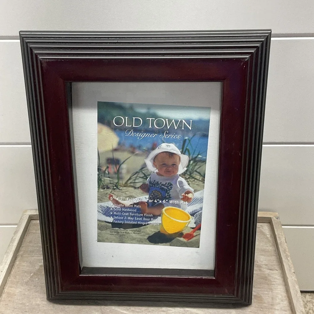 Old Town Designer Series Mahogany  Hardwood 5x7 4x6 Picture Frame